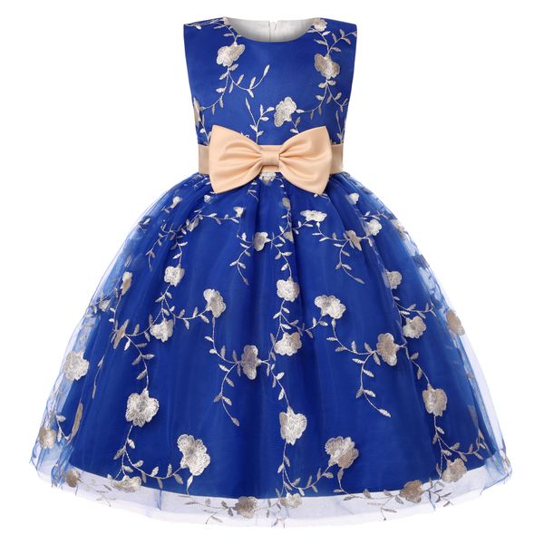 

girl summer lace princess dress children floral gown dresses for girls sequin bow clothing kids birthday party tutu, Red;yellow