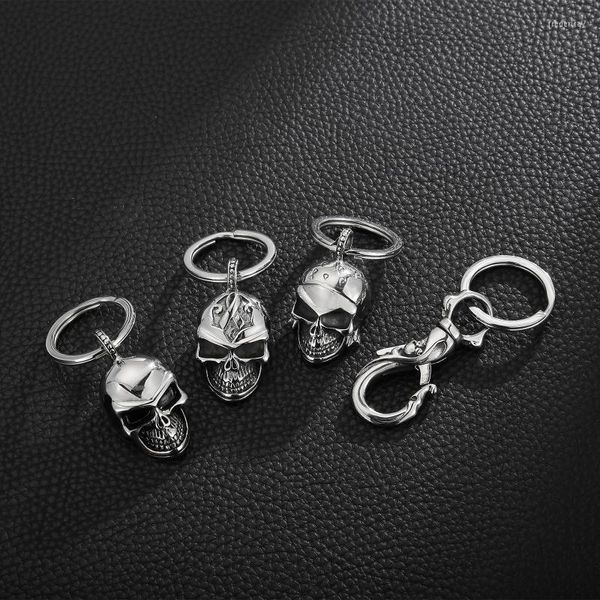 Keychains Home Car Keychain Keyring Punk Evil Ghost Head Heart Auto Veículo Chave de Chain Skull Scer Acessórios Presente para o marido Fred22