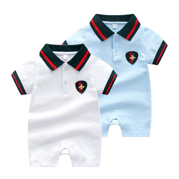 

retail newborn baby embroidery cotton romper 0-2y rompers toddle baby bodysuit children one-piece onesies jumpsuits climbing cloth207t, Blue