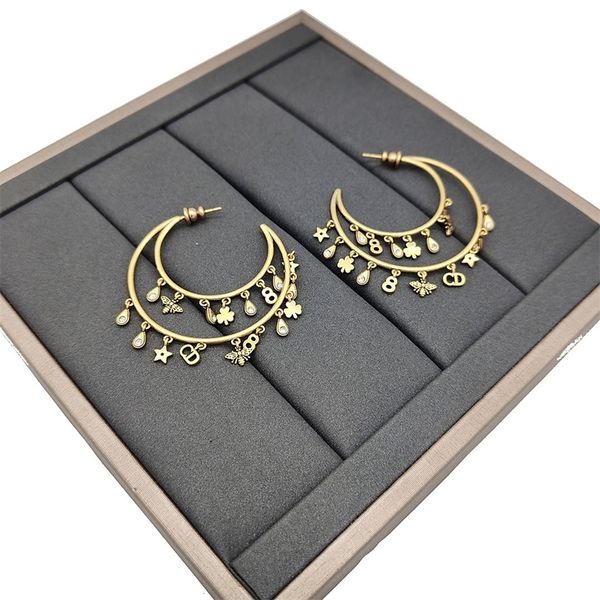 

shop 80% off clearance earrings big ring earrings women's fashion temperament simple diamond factory batch high price excellent, Golden