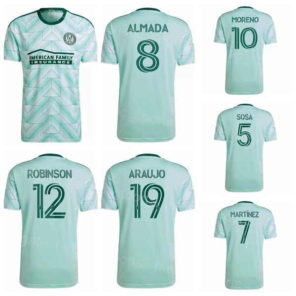 

mls fc 10 moreno soccer jerseys atlanta united 7 martinez 8 almada 26 wiley 15 gutman 12 robinson 32 campbell 1 guzan 29 cisneros 11 lennon, Black;yellow