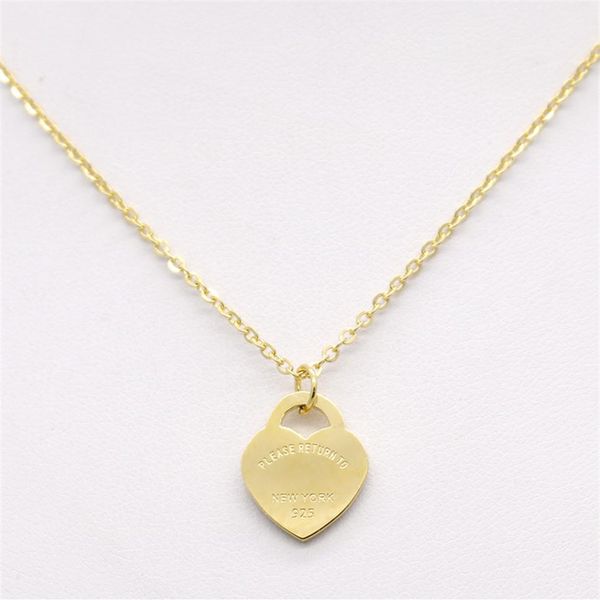 

design heart love necklace for wome stainless steel accessories zircon heart love necklace for women jewelry gift no box305r, Silver