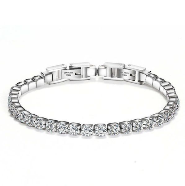 

tennis jewelry bracelets fashion zircon women bracelet wholesale brief stainless steel a1r1, Golden;silver