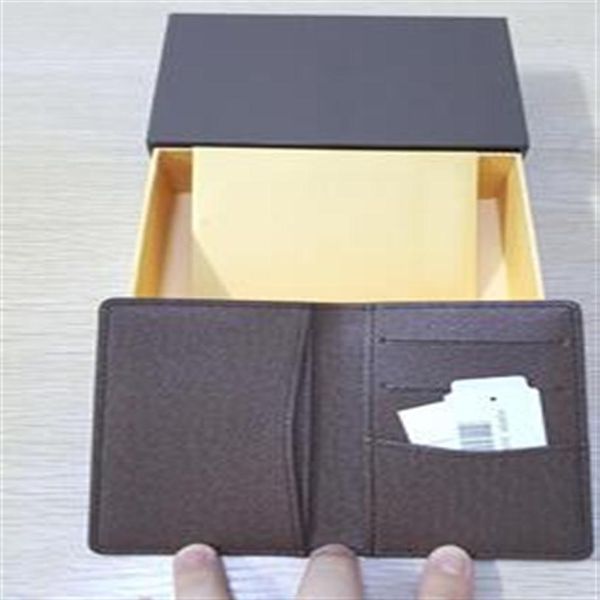 

2017 fashion designer credit card holder classic leather purse folded notes and receipts bag wallet purse distributio233y, Brown;gray