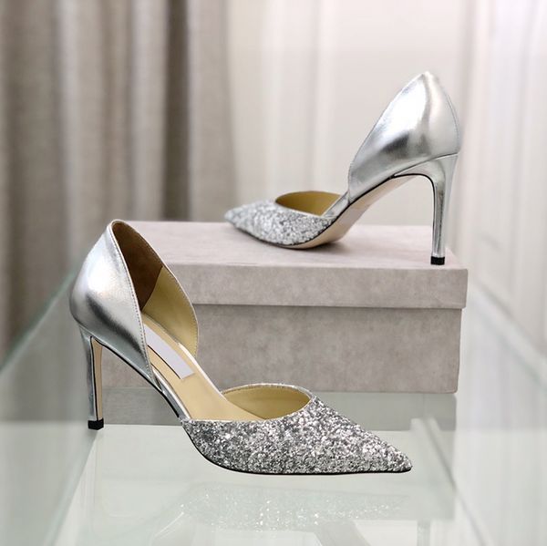 

designers heels luxurys women formal shoes high heels temperament solid color sandals sequins versatile fashion shoe selection of 6 styles v, Black