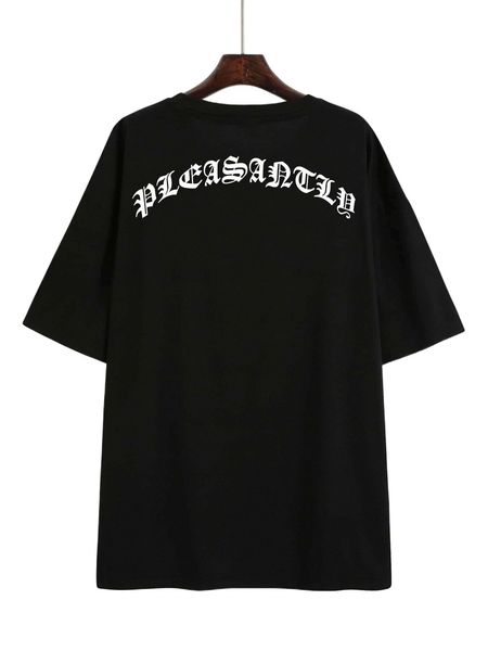 

men letter graphic drop shoulder tee y7as#, White;black