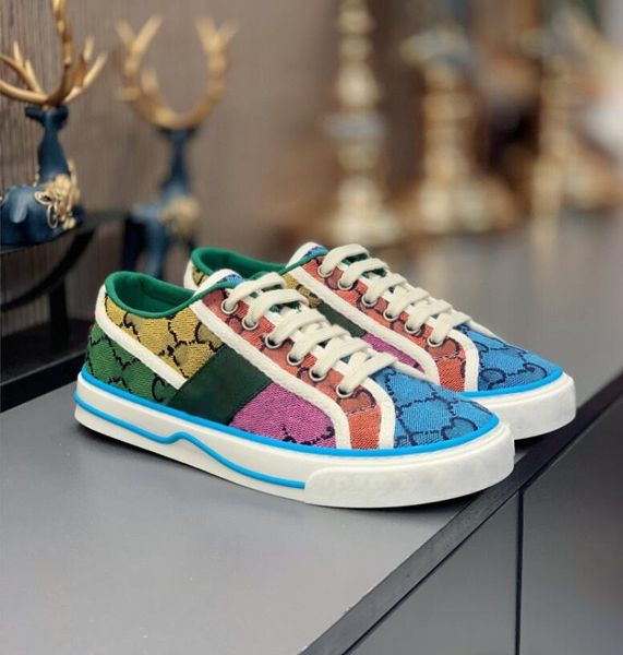 

designers tennis 1977 sneaker canvas luxurys shoe beige blue washed jacquard denim women shoes ace rubber sole embroidered vintage casual sn, Black