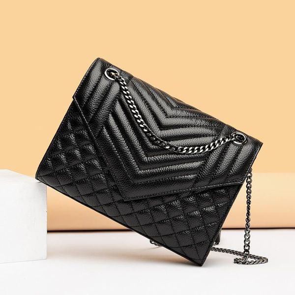 

evening bags bag 2022 women's one shoulder light luxury messenger ins leather lingge small fragrance chain envelope