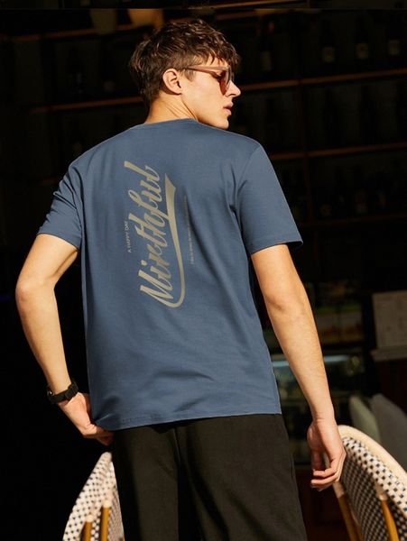 

men letter graphic drop shoulder tee k83r#, White;black