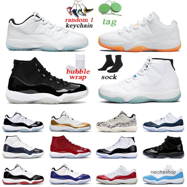 

women men 11s basketball shoes legend blue bright citrus concord bred outdoor sports mens trainer size 5.5-13, Black