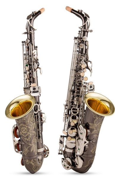 Nova marca de chegada Alto saxofone níquel Plated Key Key E-flat Music Instrument Sax Performance com presente de caso