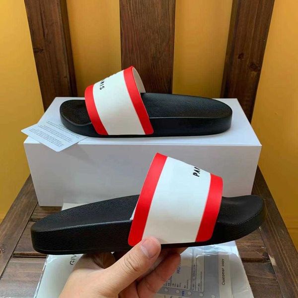 

with box designer slippers slides luxury shoes mens womens classics summer sandals beach slide flat platform sandal flowers printing leather, Black
