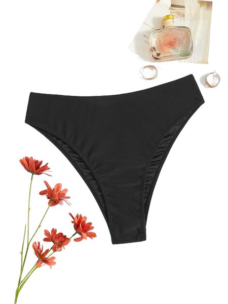 

plus heart shaped cut out bikini bottom 24hn#, Black