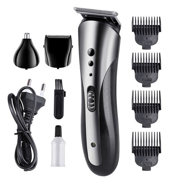 Yeni KEMEI KM-1407 3 İçinde 1 Elektrik Saç Clippers düzelticileri Burun sakal düzeltici tıraş makinesi Pro Saç kesme makinesi 4 Tarak