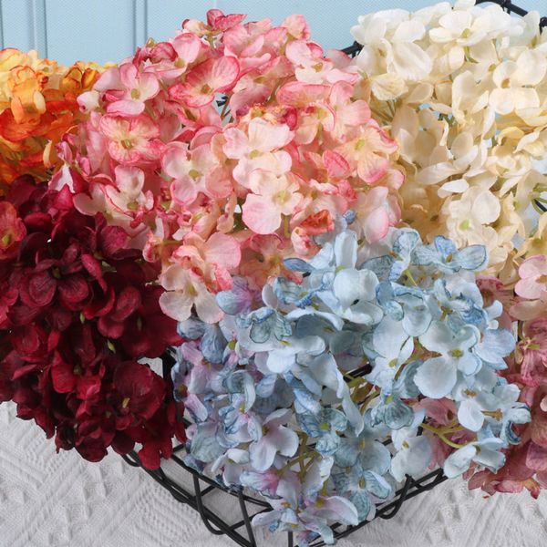 Design retro flores artificiais estilo europeu hydrangea simulou buquê de bola bordada para casamento decoração home 120 pcs