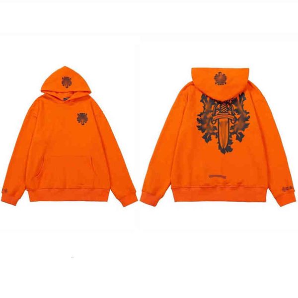 

fashion men's luxury jackets designer zipper sweatshirts horseshoe cross print brand ch hoodies men women coat casual pullover loose h, Black;brown