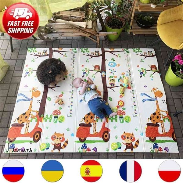 

miamumi baby activity gym foam mat kids playmat home folding thermal carpet crawling rug animal alphabet developing children toy 210402