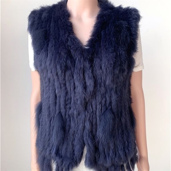 

sales clearance real fur vest jacket coat y201012, Black