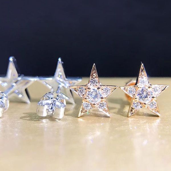 

stud caoshi chic star earrings for women stylish jewelry wedding party brilliant crystal accessories exquisite trendy gift, Golden;silver
