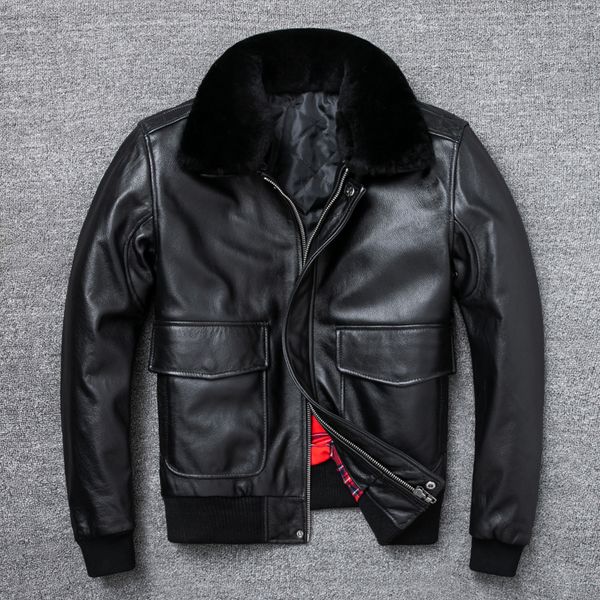 

men's leather faux leather brand winter warm classic 220823, Black