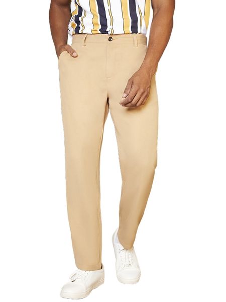 

men slant pocket straight leg pants f4sz#, Black