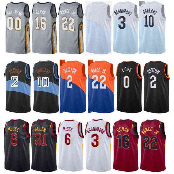 

print basketball larry nance jr jersey 22 damyean dotson 21 taurean prince 12 kevin love 0 isaac okoro 35 team city earned edition, Black