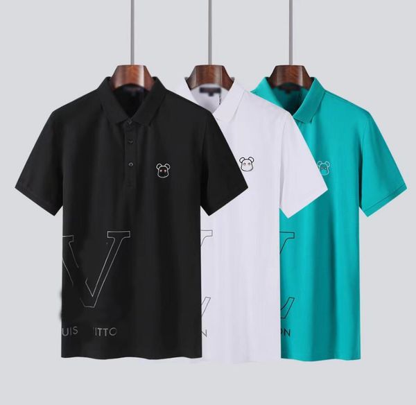 

2022 men's polos t-shirts short sleeved summer cotton embroidery luxury tshirt new designer polo shirt high street tee #5662, White;black