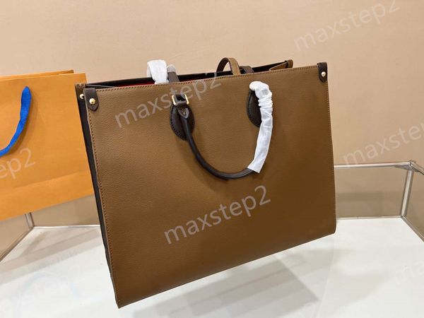 

2022 womens luxury on the go tote bag designer fashion handbag shoulder bags cross body 5a pouch purse 3 size 25 36 41 cm