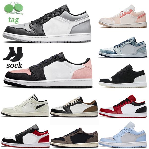 

2022 fashion jumpman 1s low basketball shoes mighty jorda 1 unc reverse black toe diamond edge glow cactus jack fragment jorden1s trainers s, White;red
