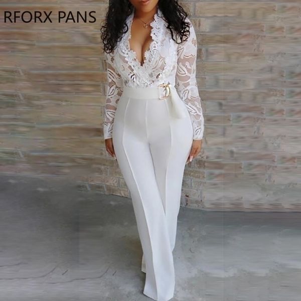 

plunge lace bodice insert jumpsuit for women y200106, Black;white