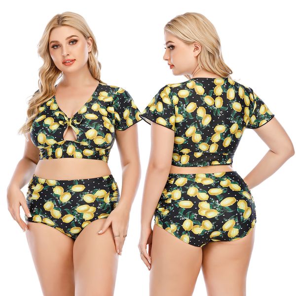 

women plus size bikinis set swimwear push up high waist swimsuit larges big plus size swimming suits bathing beachwear, Black