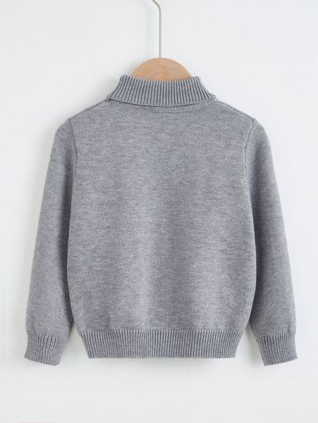 

toddler boys letter patched turtleneck sweater she, Blue