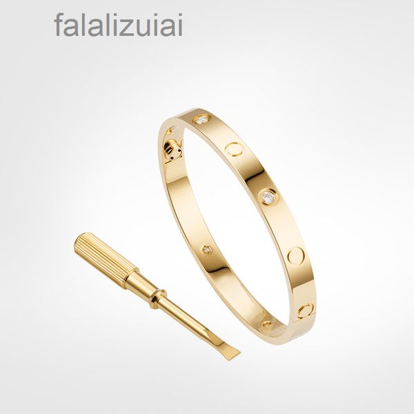 

designer carti er love screw bracelet 5.0 designer bracelets 4 diamonds bangle luxury jewelry women titanium steel alloy gold-plated craft g, Silver