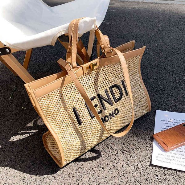 

large women's summer fashion woven one shoulder armpit portable large capacity tote