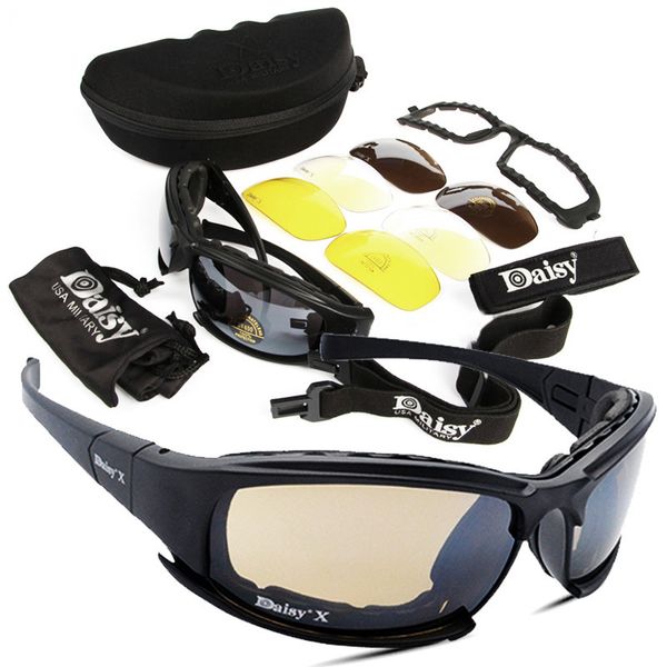 Daisy C5 Tactical Óculos Pollarizados Airsoft Paintball Tiro Militar Óculos Ao Ar Livre Caminhada Protetora Exército Óculos de Sol 4 Lente