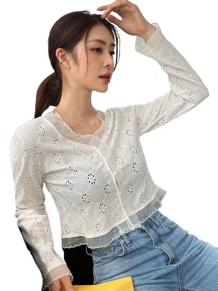 

dazy eyelet embroidery contrast mesh trim e0uv#, White