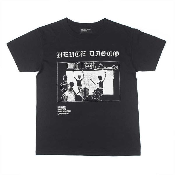 

men's t-shirts erd melancholy rich second generation heude disco punk fashion brand loose short sleeve t-shirt, White;black