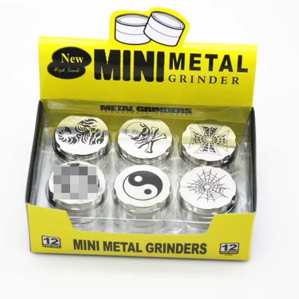 Tabaco mini garotas de metal com acessórios para fumantes de padrões de três camadas de liga de zinco de liga