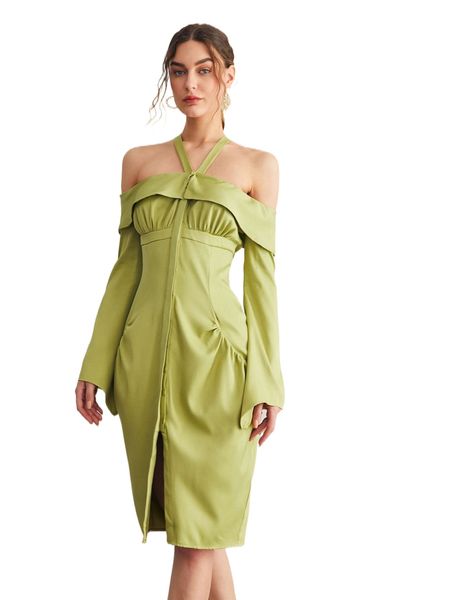 

x tyshay t. crisscross back ruched bust dress f1rr#, Black;gray