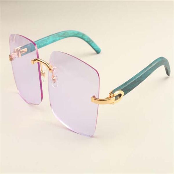 

2019 new factory direct luxury fashion ultra light large frame sunglasses 352412-a3 natural blue wooden sunglasses209v, White;black