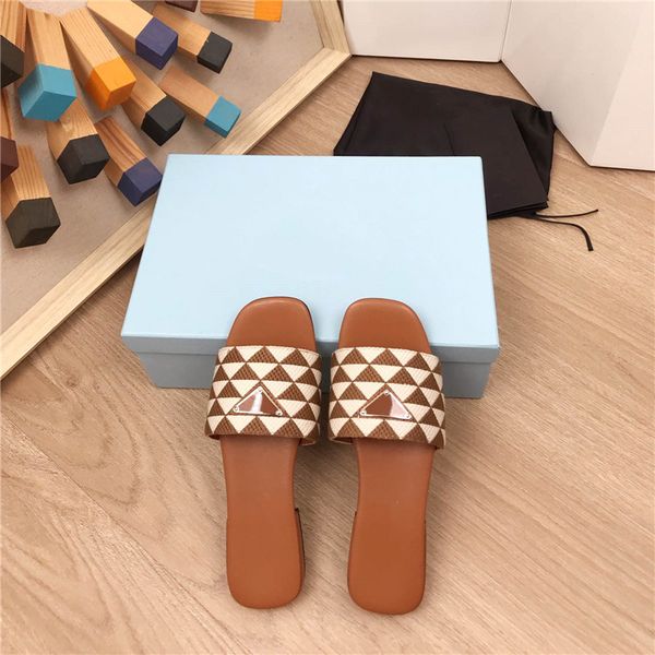 

the latest extravagant and gorgeous slippers electric embroidered checkered leather outsole flip flops women fashion shoes, Black
