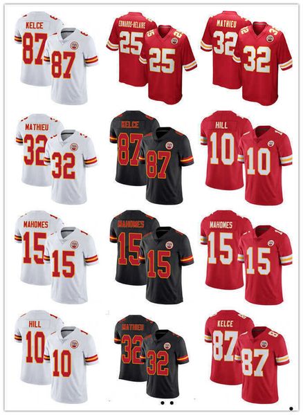 

football jerseys kansas''city''chiefs''15 patrick mahomes 87 travis kelce, Black;red