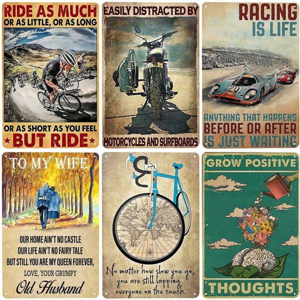 

biker retro poster racing is life vintage metal sign bar cafe home room wall decor maxim tin plauqe for girl and boy