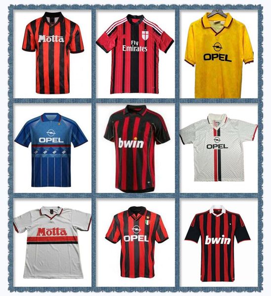 

retro milan soccer jersey tomori ibrahimovic kaka baggio maldini pirlo inzaghi beckham gullit shevchenko shirt classic 06 07 ac 04 05 09 10, Black;yellow