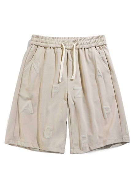 

men letter graphic drawstring waist shorts t7hp#, White;black