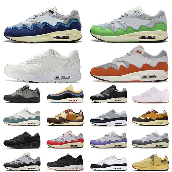 

womens mens patta waves 1 87 designer running shoes noise aqua monarch baroque brown white gum university blue green beige sports sneakers