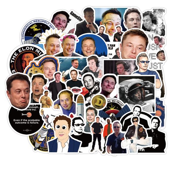 

100pcs elon musk stickers pack for car styling bike motorcycle notebook phone laptravel luggage cool funny decal