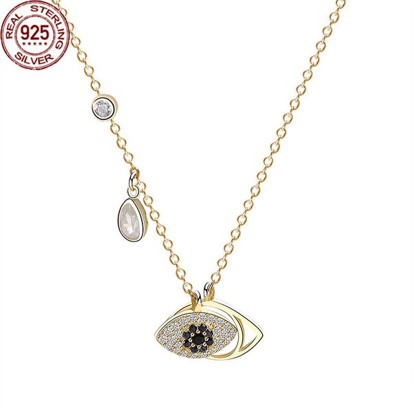 

s925 sterling silver devil's eye necklace female minority design personalized c