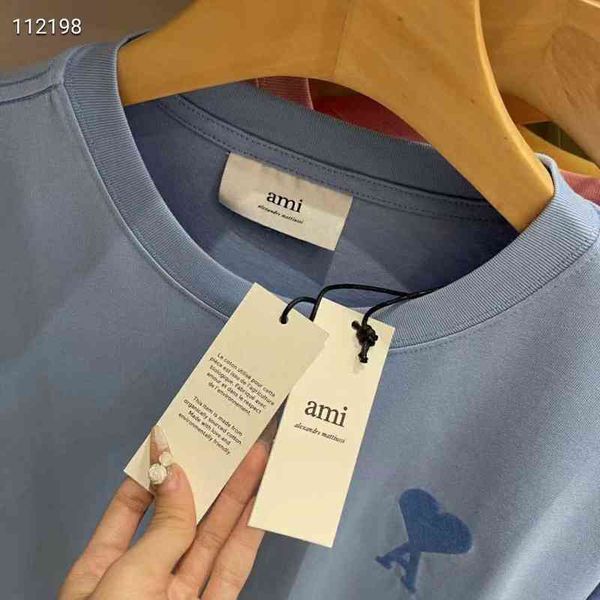 

designer[correct development fashion of poison family]ami2022 love macarone color short sleeve t-shirt for men and women, White