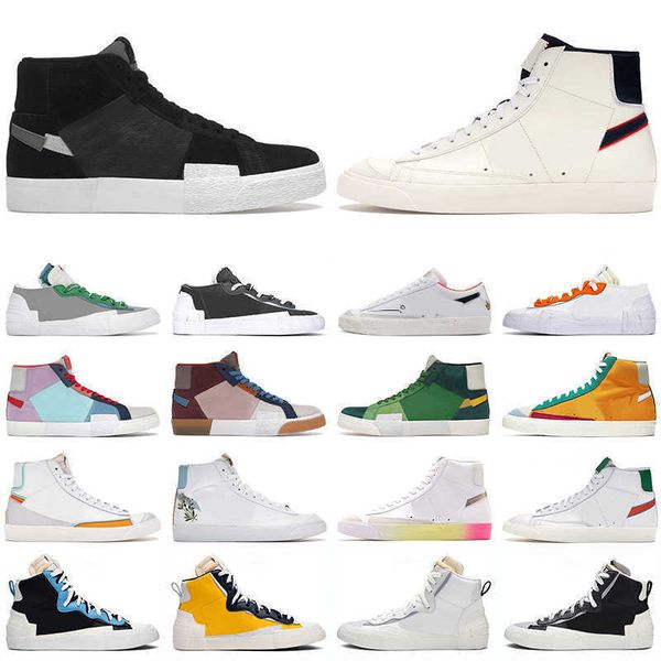 

blazer mid 77 vintage low men women casual shoes black white multi color paint splatter pacific blue kumquat mosaic brown mens trainers girl